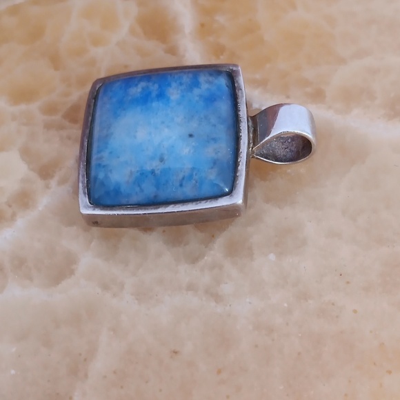 Vintage Barse Lapis Lazuli Sterling Silver Square Pendant - Picture 6 of 11